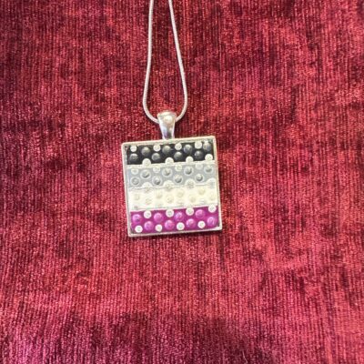 Black gray white purple asexual pendant #239