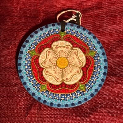 Tudor rose mug topper blue/gold