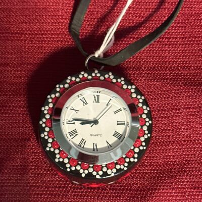 Tudor rose pocket watch red/silver